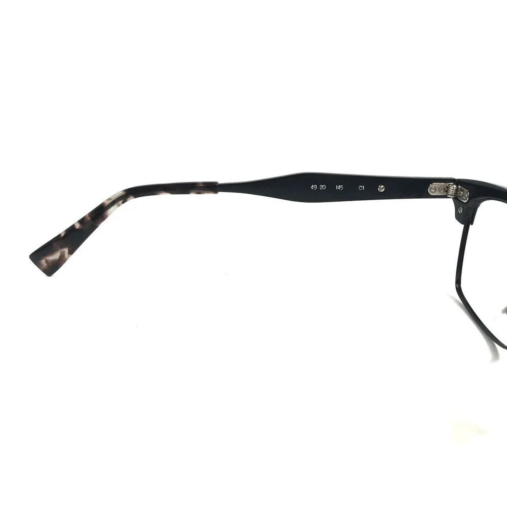 Vintage See Eyeglasses Frames 4621 C1 Shiny Black Rectangle Full Rim 49-20-145
